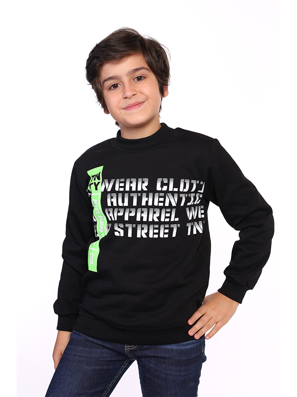 Siyah Erkek Çocuk Tnty Baskılı Sweatshirt