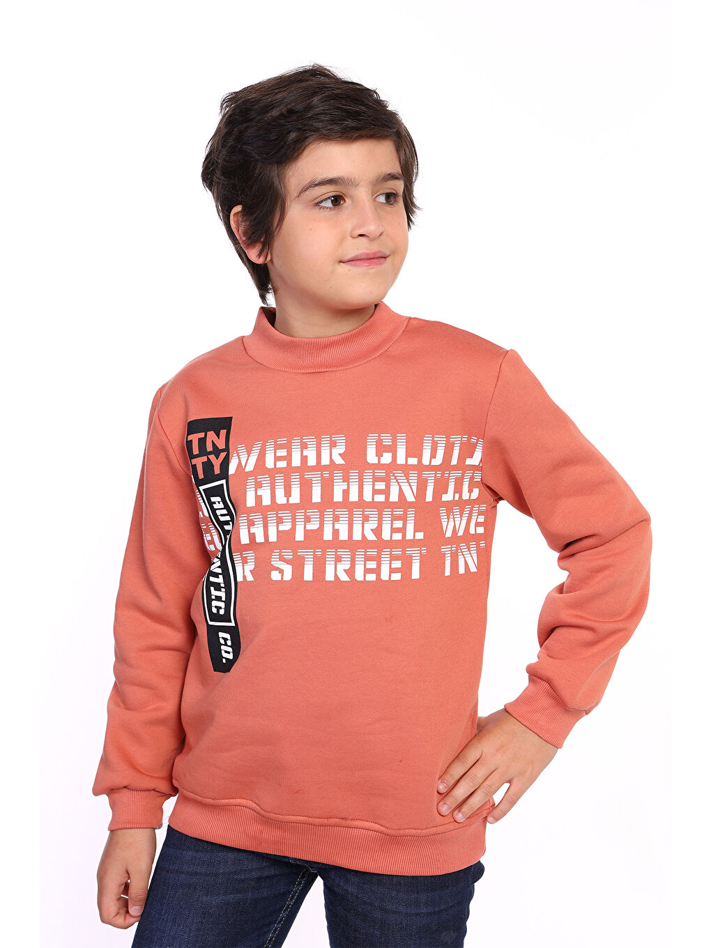 Toontoykids Kahverengi Erkek Çocuk Tnty Baskılı Sweatshirt