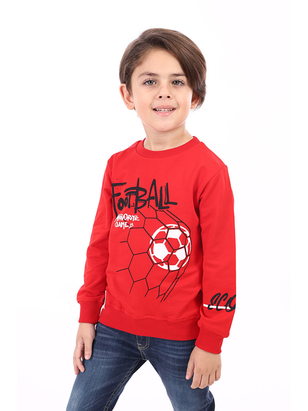 Toontoykids Kırmızı Erkek Çocuk Baskılı Sweatshirt