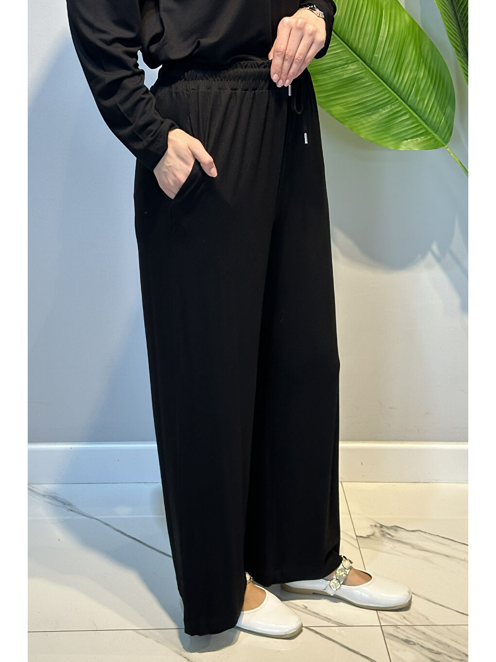 Taşlı Pantolon 5356 Siyah-3