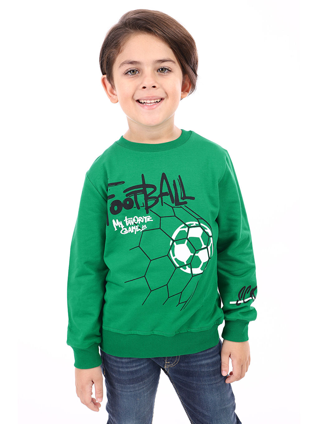 Toontoykids Yeşil Erkek Çocuk Baskılı Sweatshirt