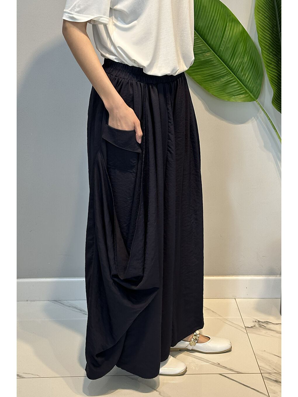 Yandan Büyük Torba Cepli Zeyna Pantolon 330 Lacivert-2