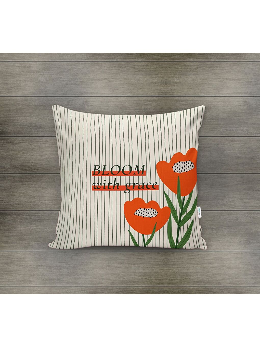 Karışık Bahar Temalı Kadife Kırlent Kılıfı 43x43 Cm Çift Taraf Baskı-1