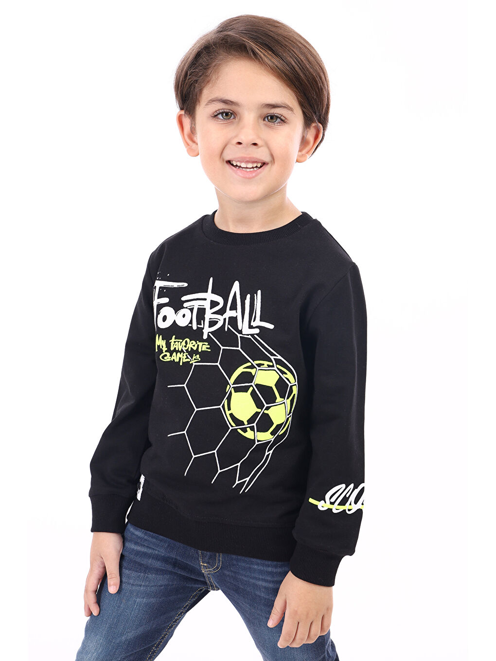 Toontoykids Siyah Erkek Çocuk Baskılı Sweatshirt