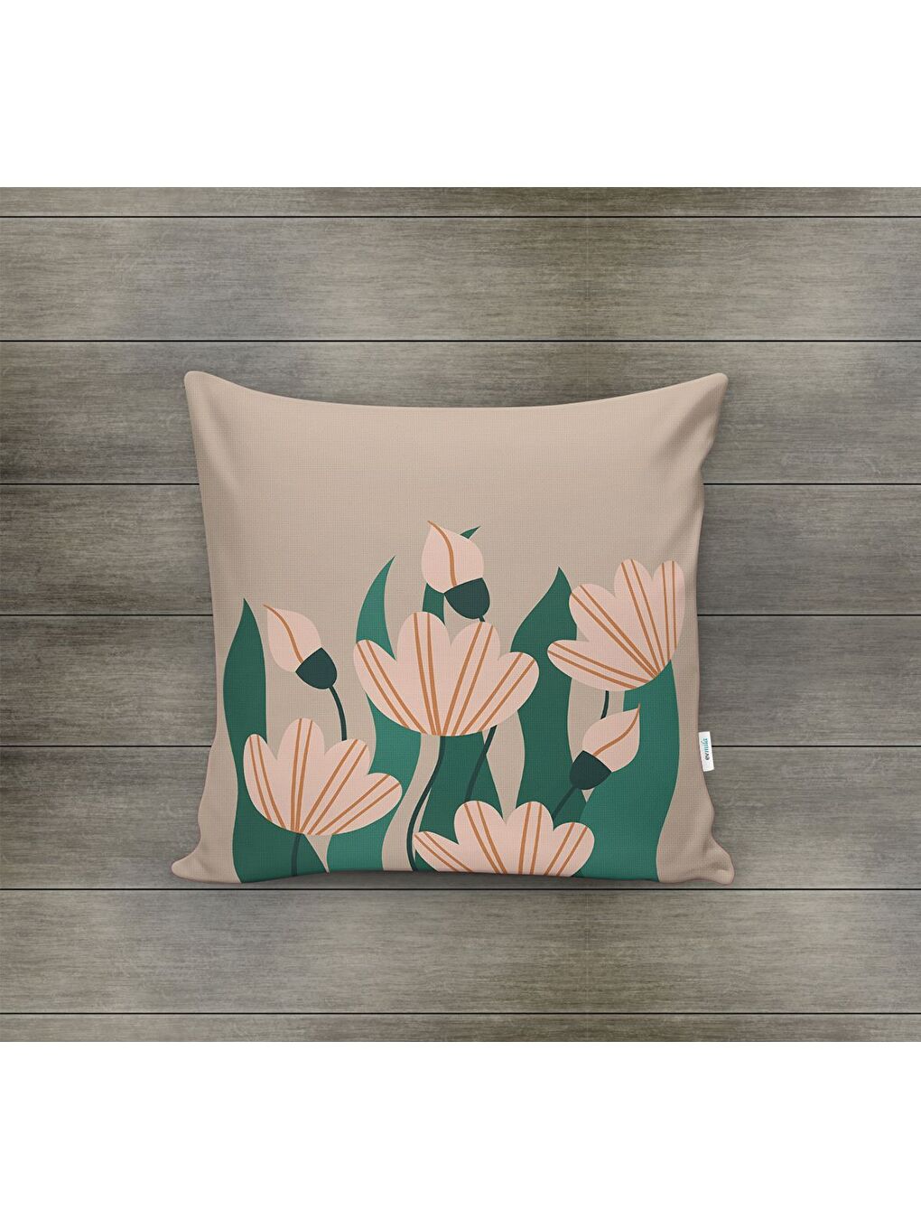 Karışık Bahar Temalı Kadife Kırlent Kılıfı 43x43 Cm Çift Taraf Baskı-1