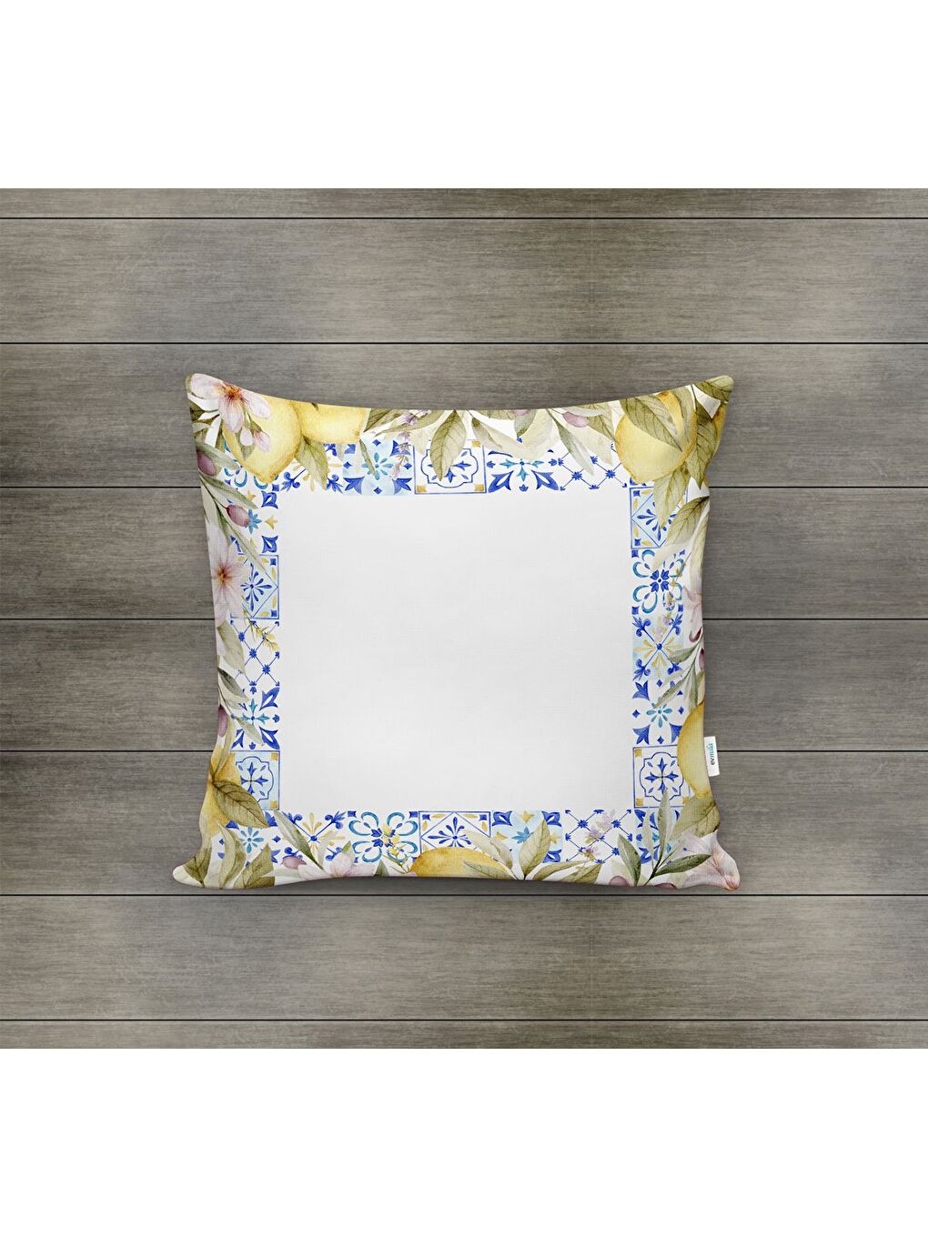 Karışık Bahar Temalı Kadife Kırlent Kılıfı 43x43 Cm Çift Taraf Baskı-1