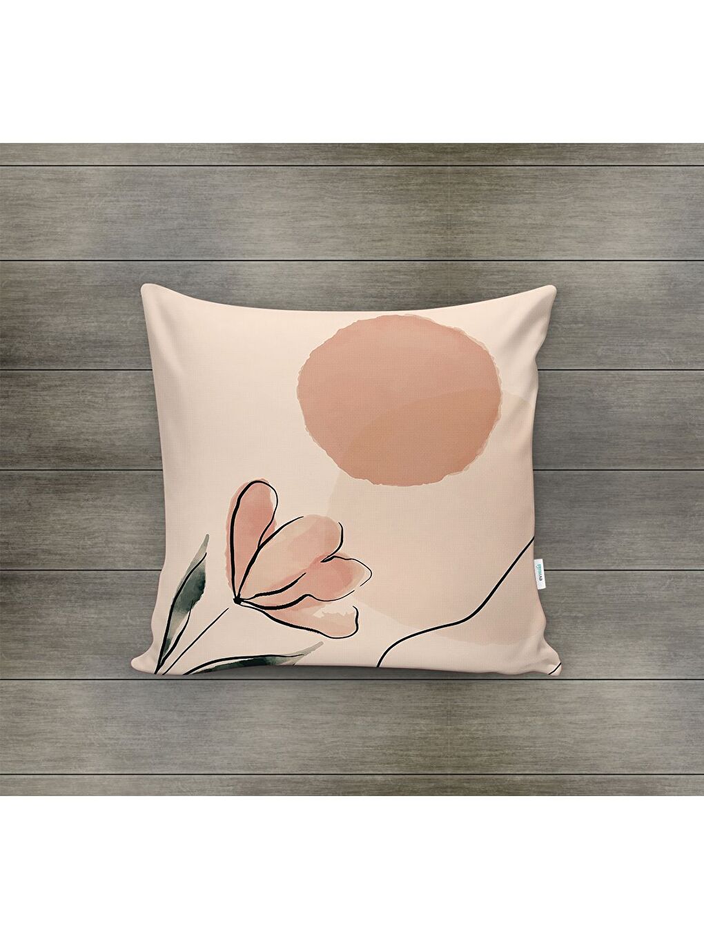 Karışık Bahar Temalı Kadife Kırlent Kılıfı 43x43 Cm Çift Taraf Baskı-1