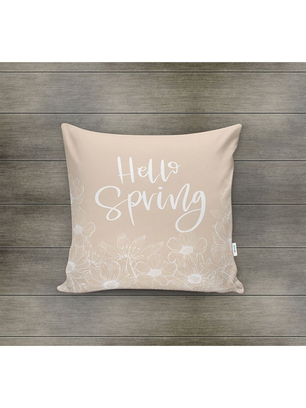 Karışık Bahar Temalı Kadife Kırlent Kılıfı 43x43 Cm Çift Taraf Baskı-1