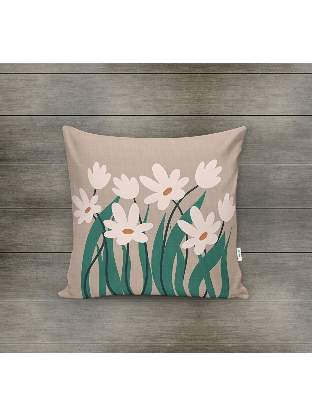 Karışık Bahar Temalı Kadife Kırlent Kılıfı 43x43 Cm Çift Taraf Baskı-1