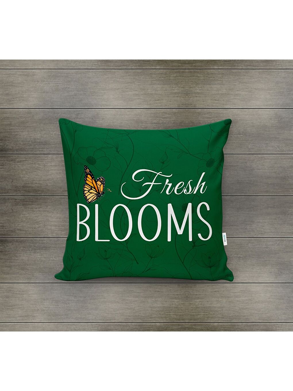 Karışık Bahar Temalı Kadife Kırlent Kılıfı 43x43 Cm Çift Taraf Baskı-1