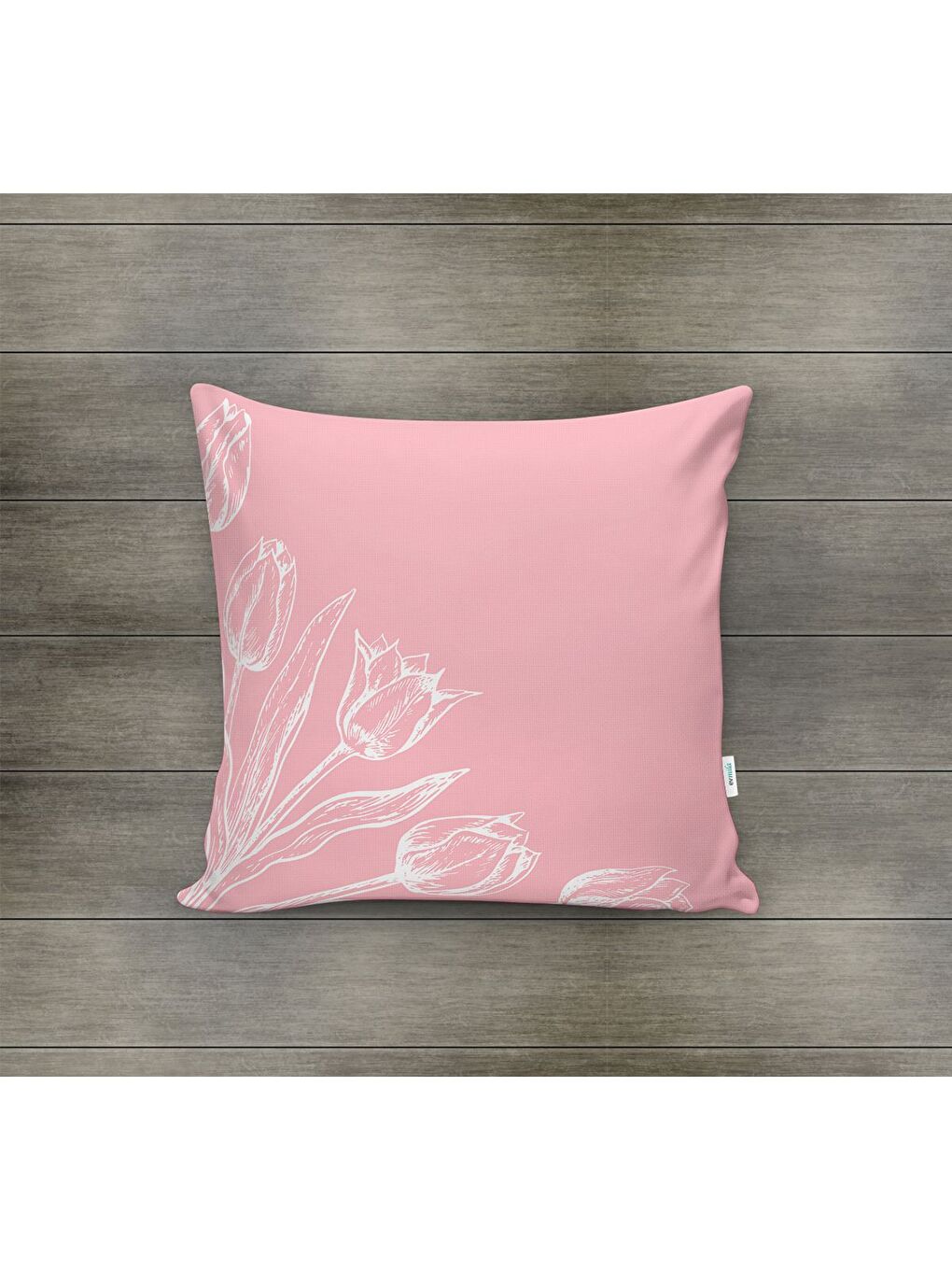 Karışık Bahar Temalı Kadife Kırlent Kılıfı 43x43 Cm Çift Taraf Baskı-1