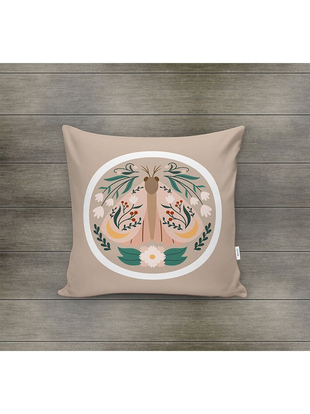 Karışık Bahar Temalı Kadife Kırlent Kılıfı 43x43 Cm Çift Taraf Baskı-1