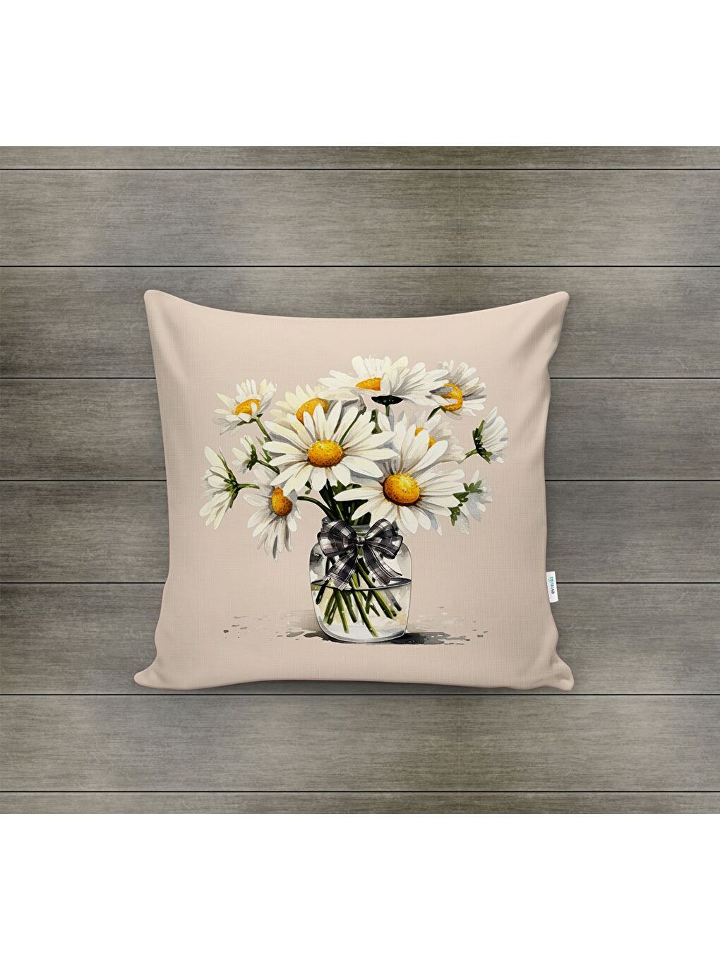 Karışık Bahar Temalı Kadife Kırlent Kılıfı 43x43 Cm Çift Taraf Baskı-1