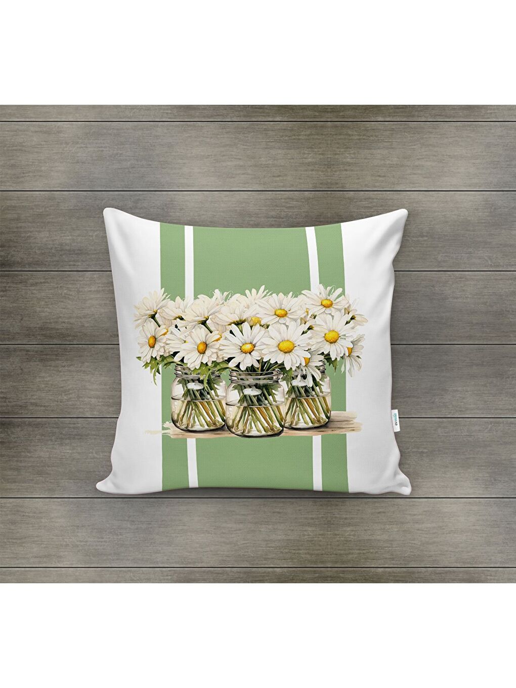 Karışık Bahar Temalı Kadife Kırlent Kılıfı 43x43 Cm Çift Taraf Baskı-1