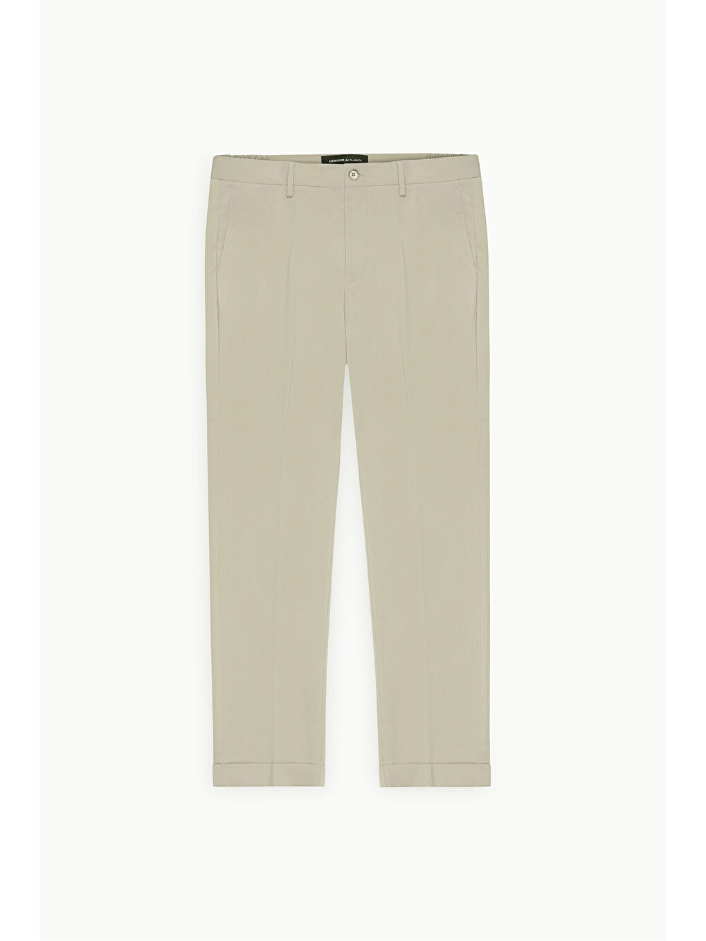 Erkek Bej Slim Fit Dar Kesim Beli Lastikli Yan Cep Rahat Pantolon-6