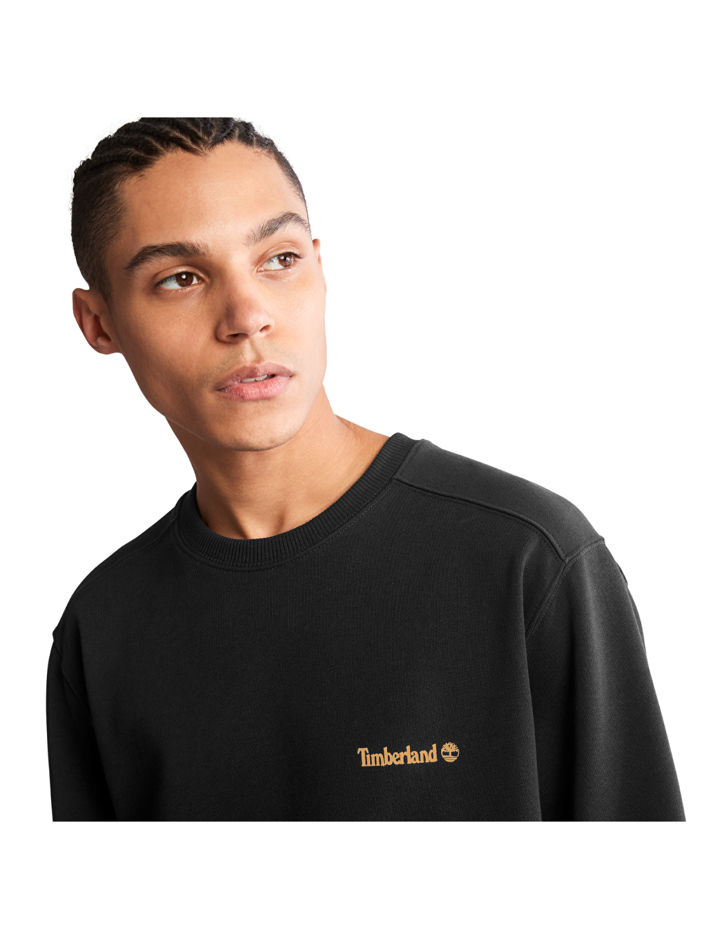 Timberland Siyah Small Logo Print Erkek Siyah Yuvarlak Yaka Sweatshirt - 1