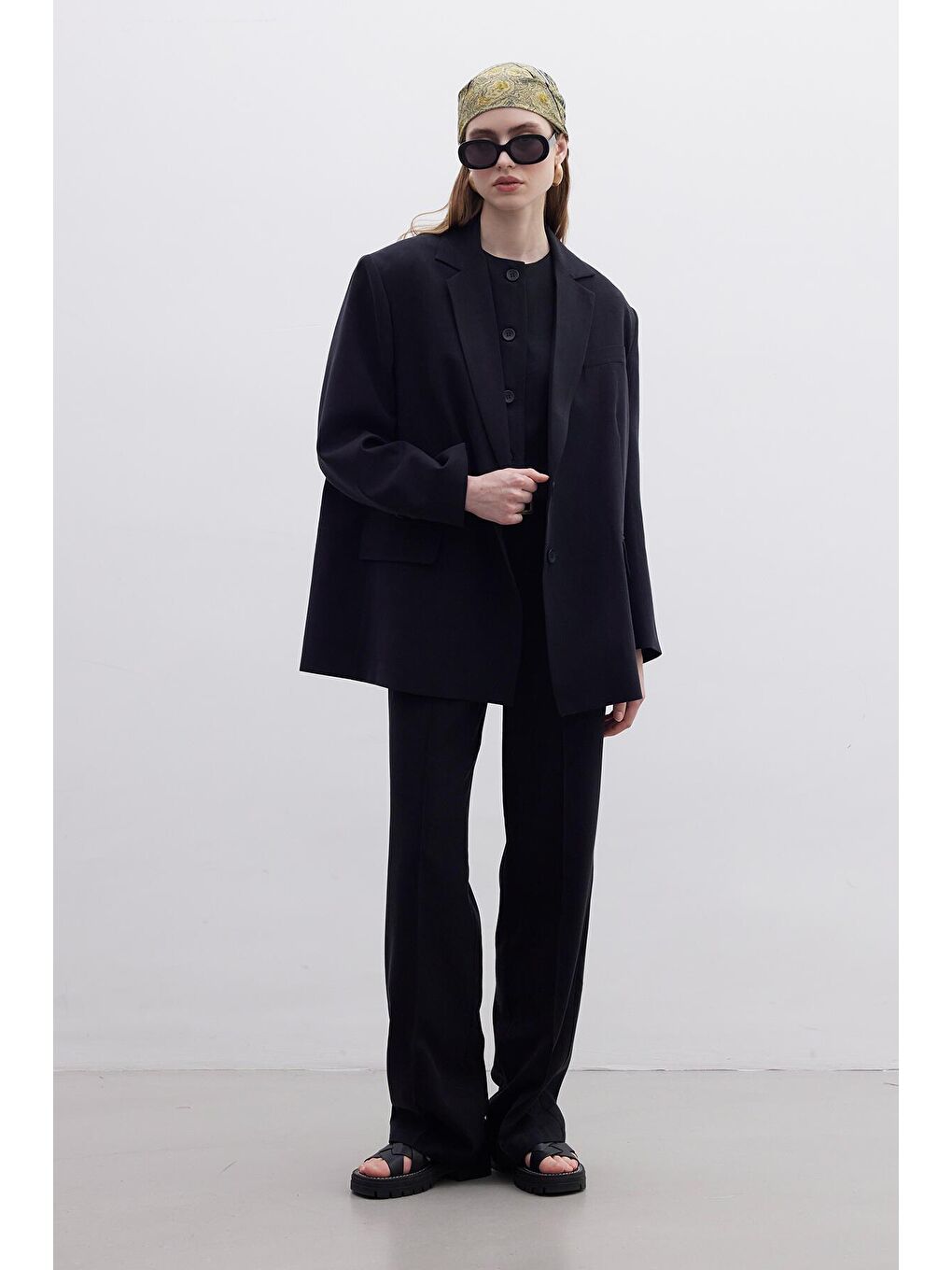 Naturel Straight Pantolon Siyah-1