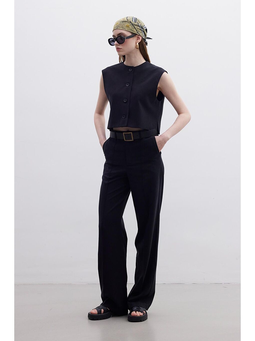 Naturel Straight Pantolon Siyah-2