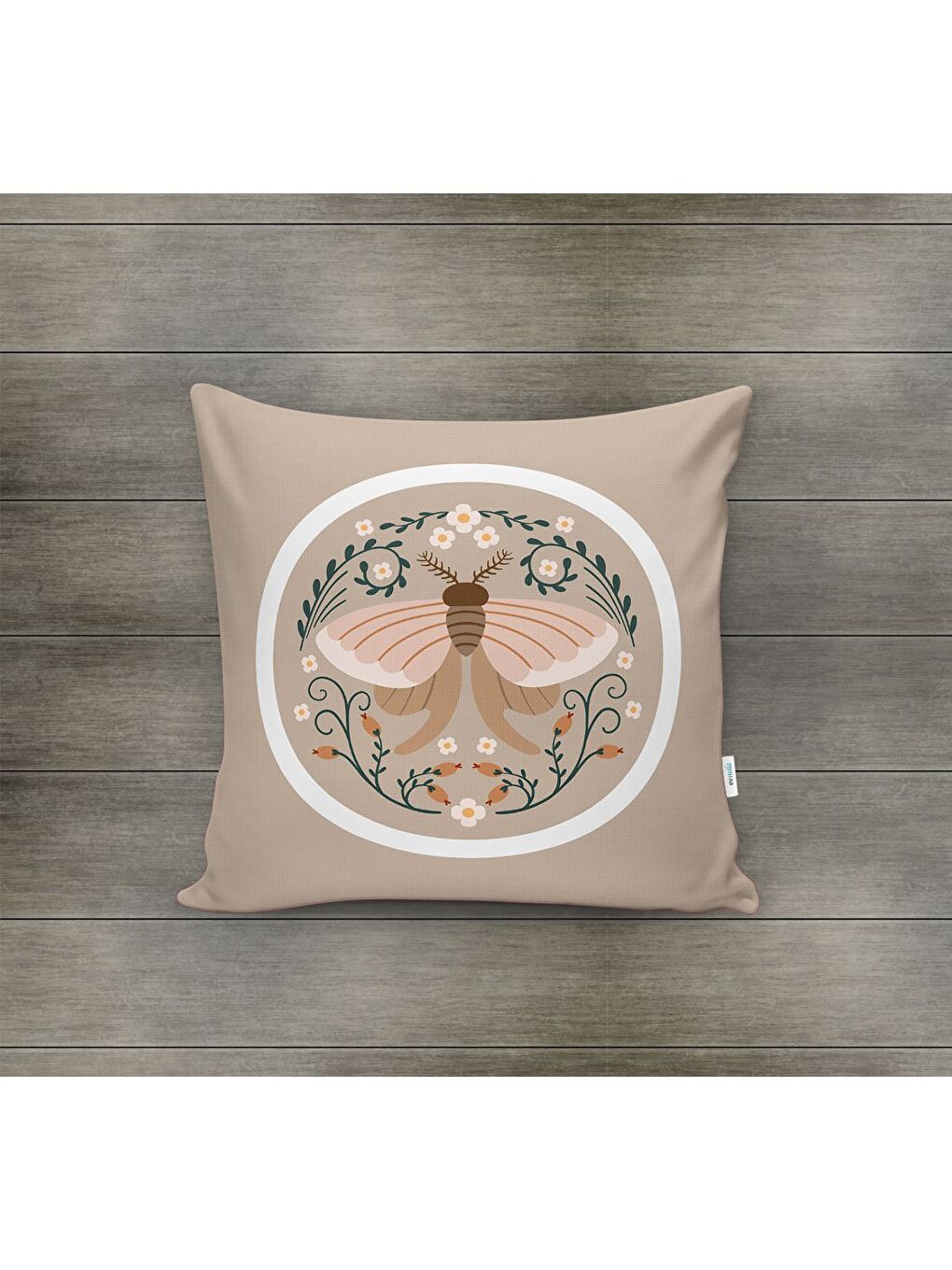 Karışık Bahar Temalı Kadife Kırlent Kılıfı 43x43 Cm Çift Taraf Baskı-1