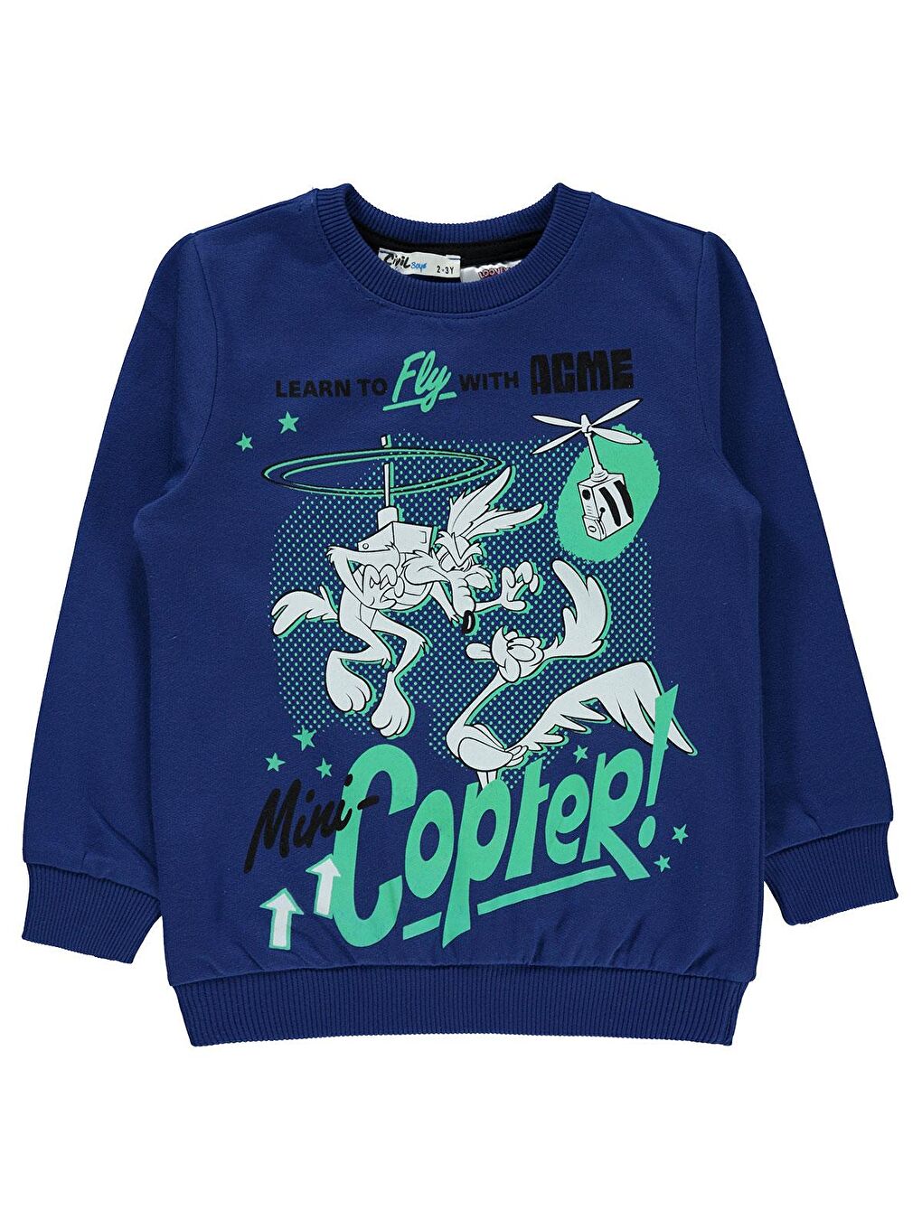 Civil Açık Lacivert Road Runner Erkek Çocuk Sweatshirt 2-5 Yaş Açık Lacivert