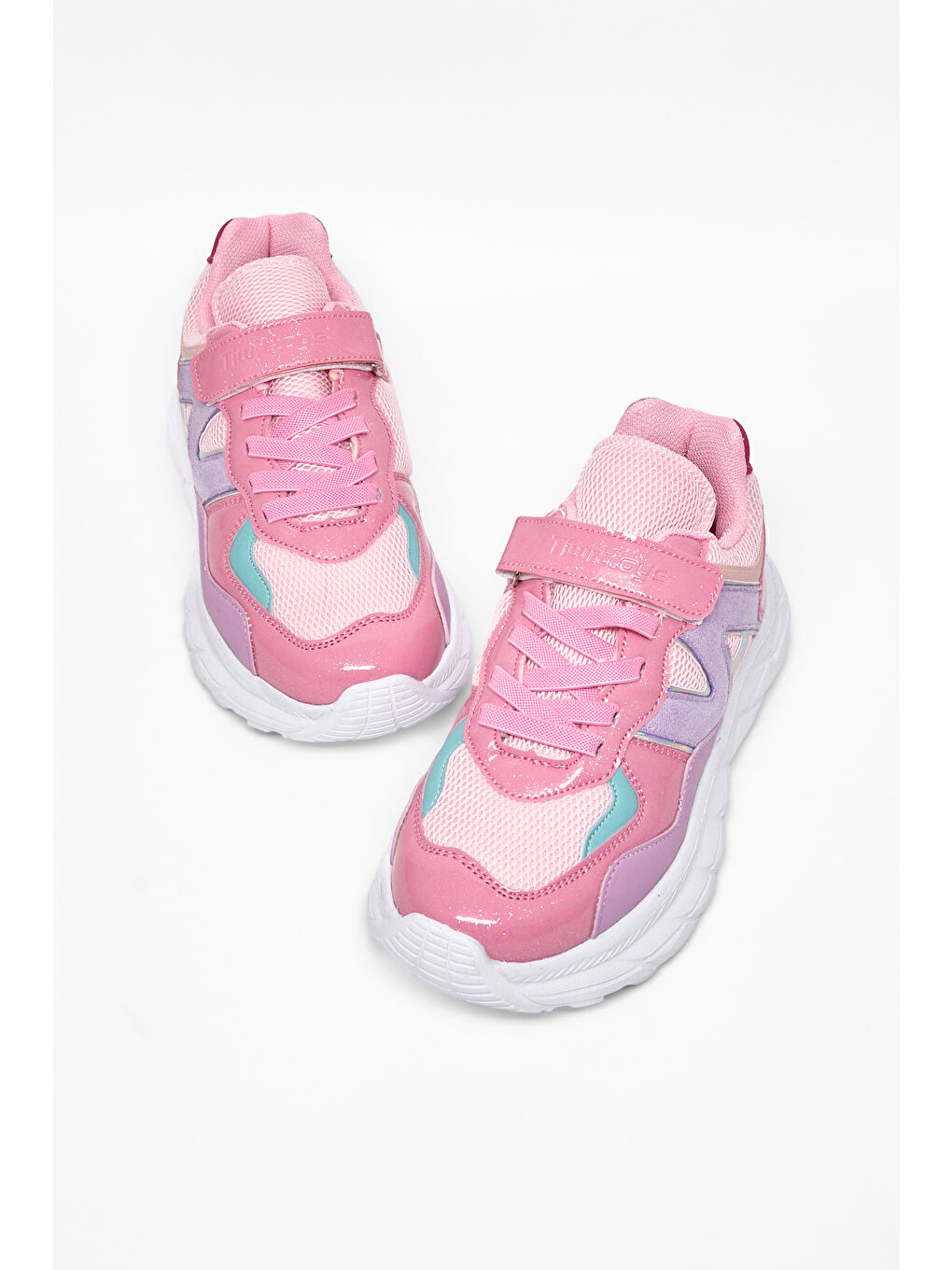 Pembe Çocuk Unisex Şeker Fuji Rahat Kalıp Cırtlı Bağcıklı Sneaker-1