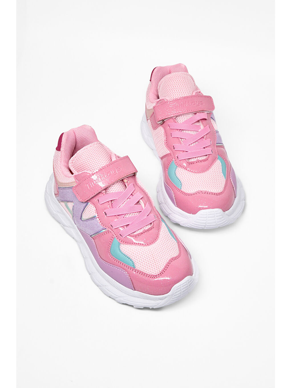 Pembe Çocuk Unisex Şeker Fuji Rahat Kalıp Cırtlı Bağcıklı Sneaker-3
