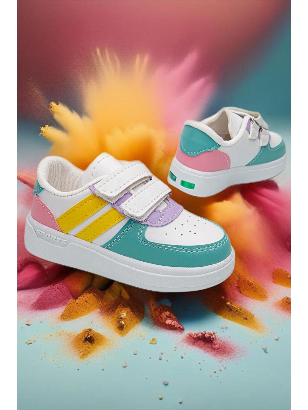 Turkuaz Sessa Erkek Kız Bebek Çocuk Işıklı Çocuk Spor Ayakkabı