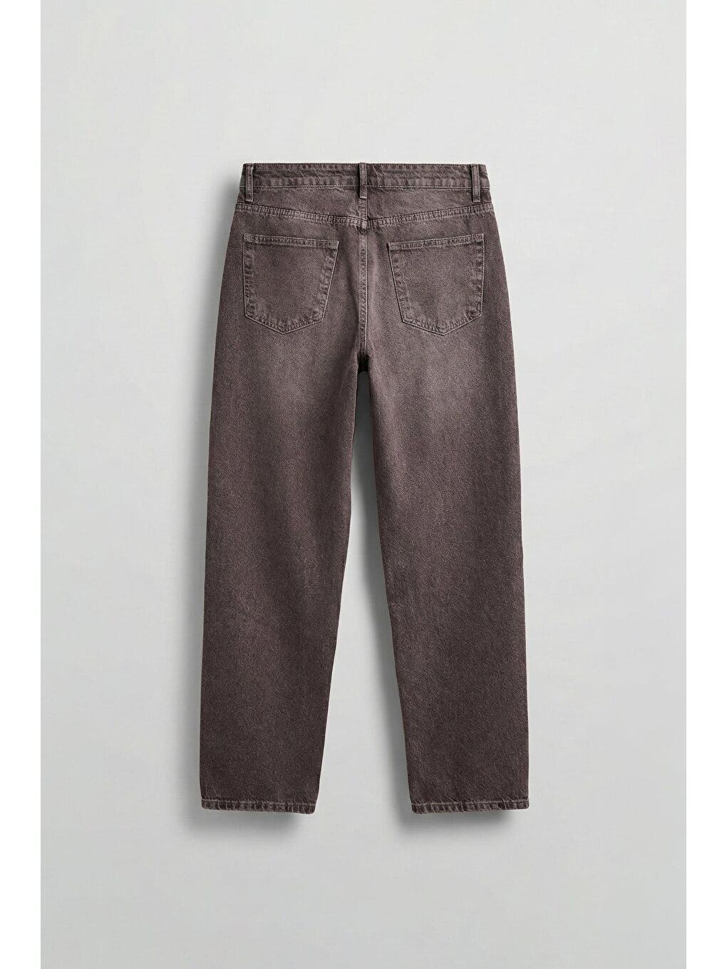 Erkek Baggy Fit Vintage Yıkamalı Basic Jean Kahverengi-1