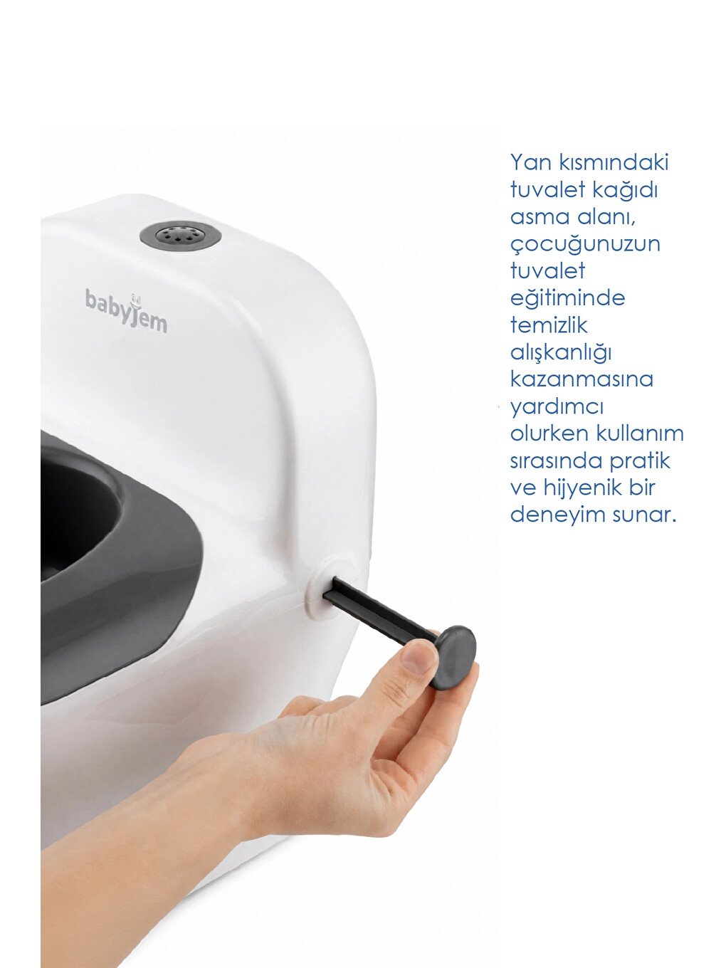 Bebeğimin İlk Tuvaleti Sifon Sesli Lazımlık Oturak Soft Gri-5