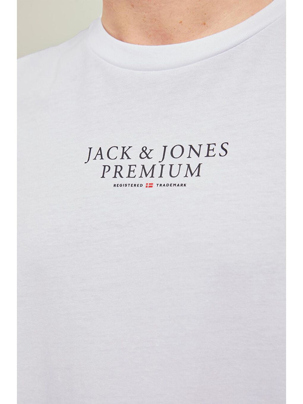 Jack & Jones Beyaz % 100 Pamuk Regular Fit Bisiklet Yaka Erkek T Shirt 12217167 - 1