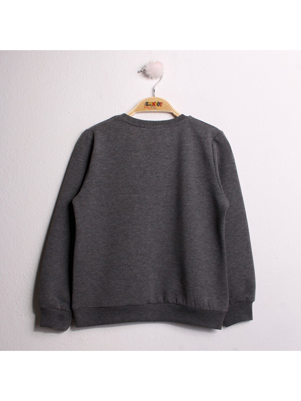 Antrasit Kız Çocuk Sweatshirt Göğsü Yıldız Nakış-1