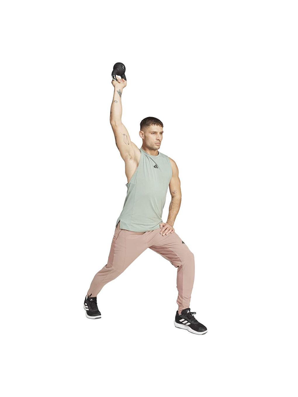 Adidas Designed For Training Hybrid Erkek Bej Eşofman Altı - 4