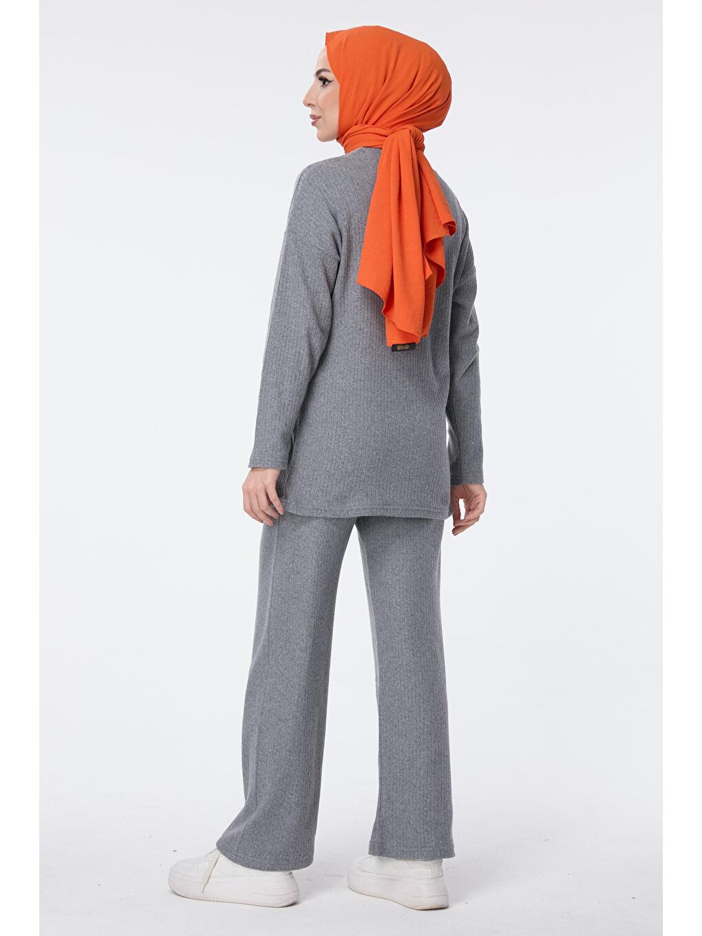Bisiklet Yaka Kadın Antrasit Tunik+Pantolon - 23754-5