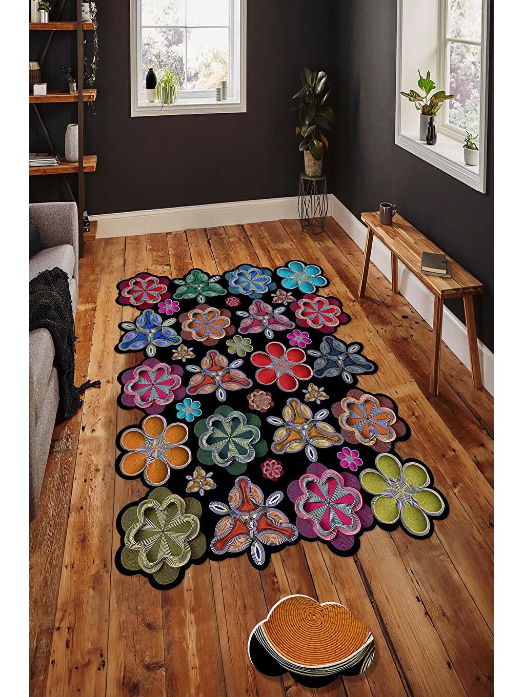 Karışık Dekoratif Özel Tasarım Modern Halı 80x150