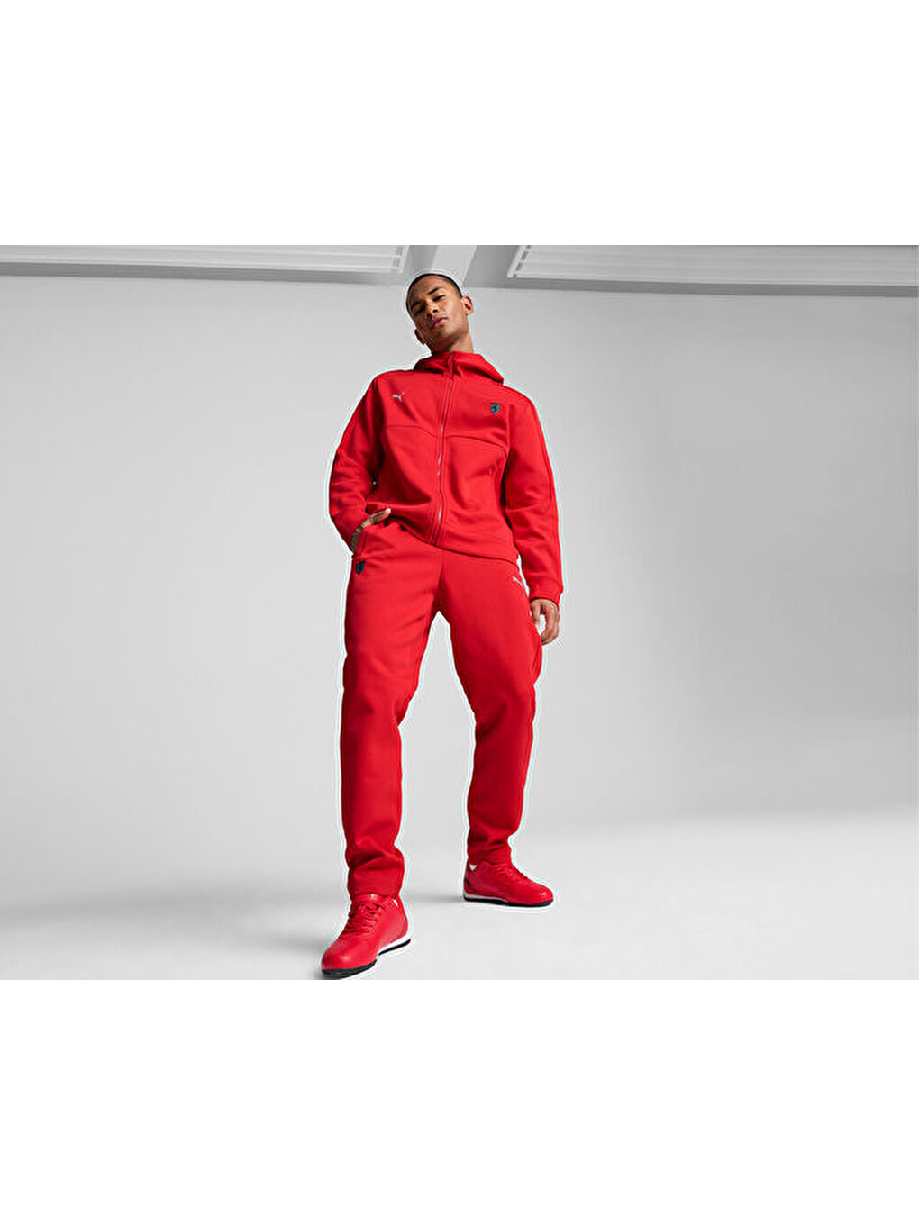 Ferrari Style Sweat Jacket Erkek Günlük Ceket 62709402 Kırmızı-4