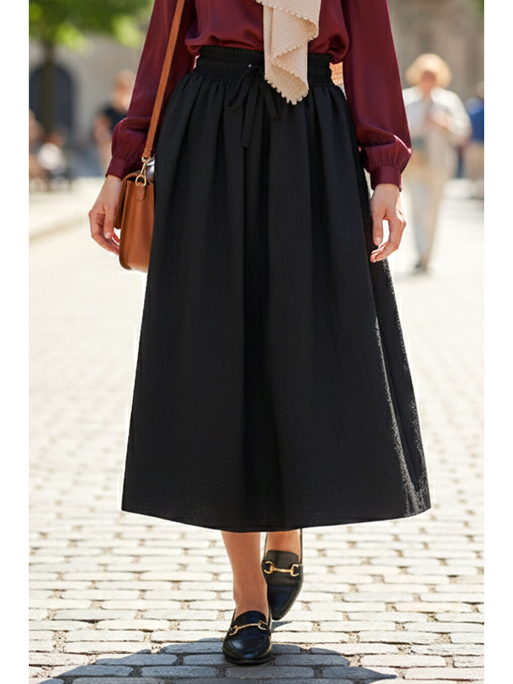 Paraşüt Dokulu Etek NS25 8004 Siyah01