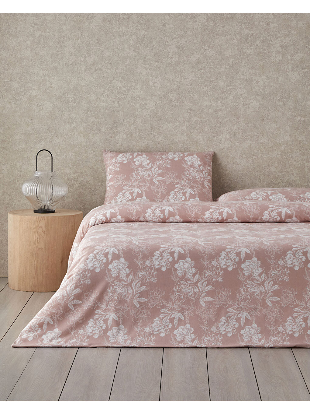 Floral Vine Kolay Ütülenir Tek Kişilik Nevresim Takımı 160x220 cm Pembe