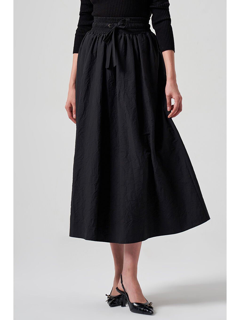 Paraşüt Dokulu Etek NS25 8004 Siyah01-1