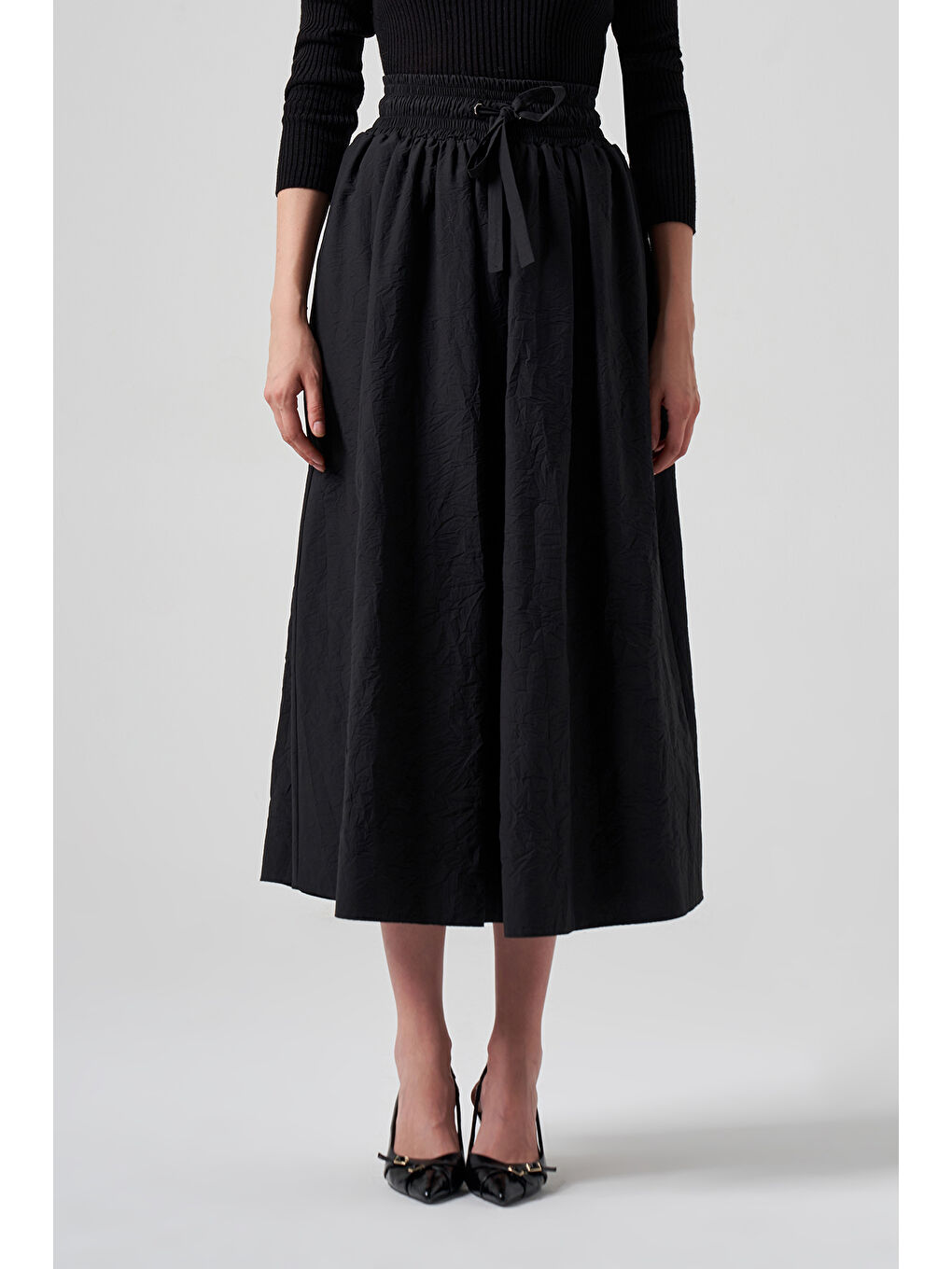 Paraşüt Dokulu Etek NS25 8004 Siyah01-2