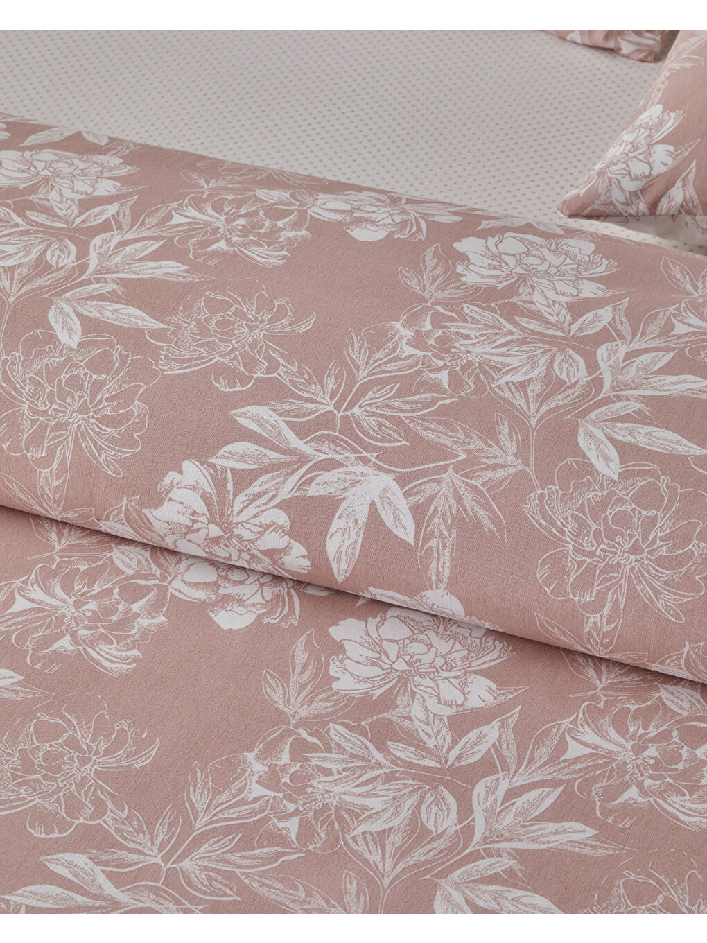 Floral Vine Kolay Ütülenir Tek Kişilik Nevresim Takımı 160x220 cm Pembe-3