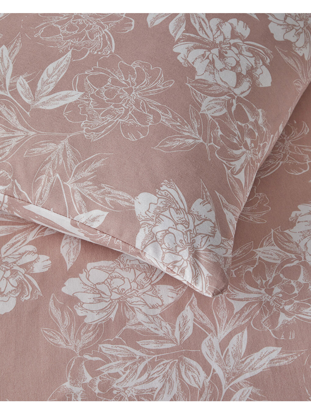 Floral Vine Kolay Ütülenir Tek Kişilik Nevresim Takımı 160x220 cm Pembe-4