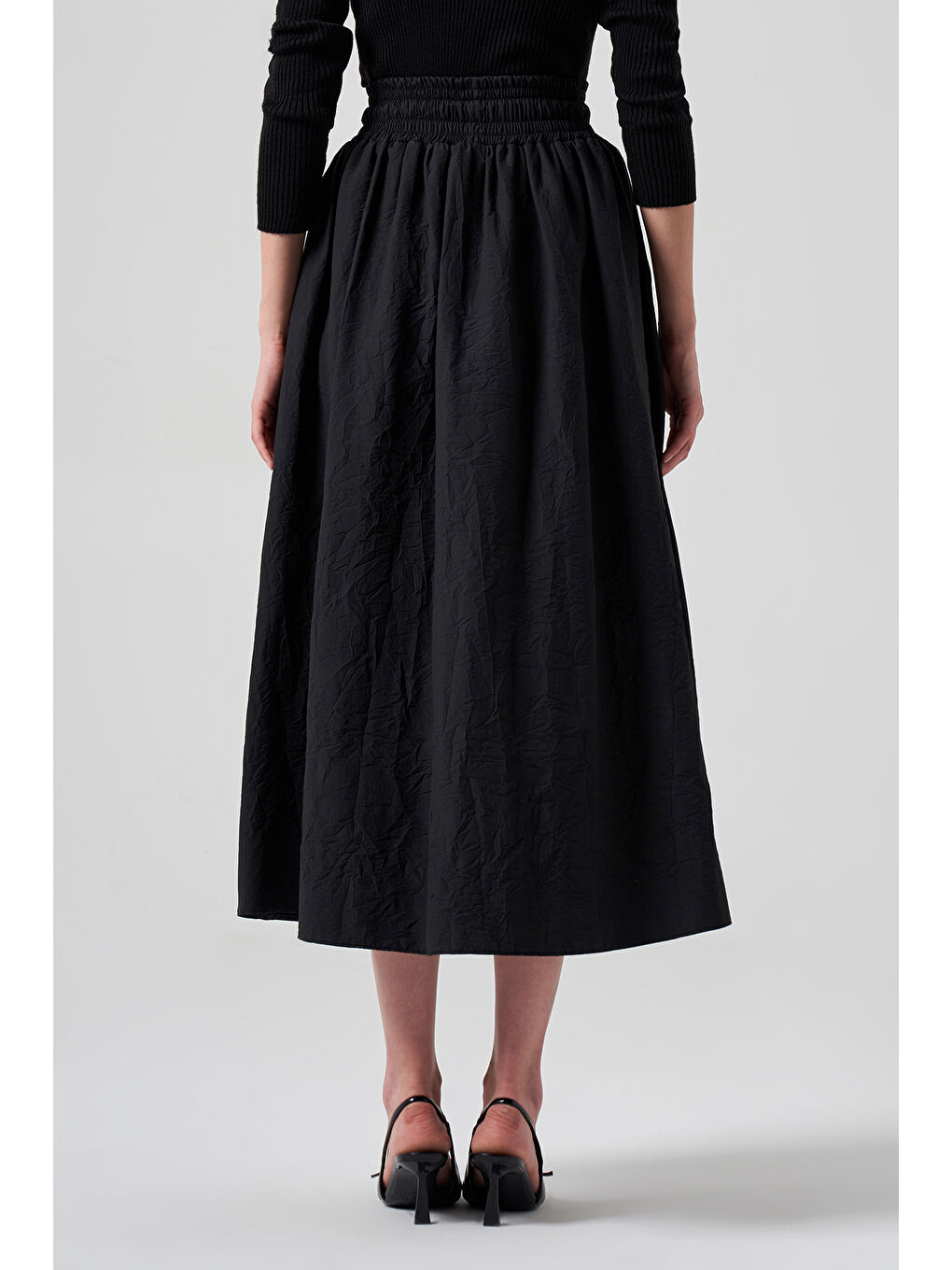 Paraşüt Dokulu Etek NS25 8004 Siyah01-4