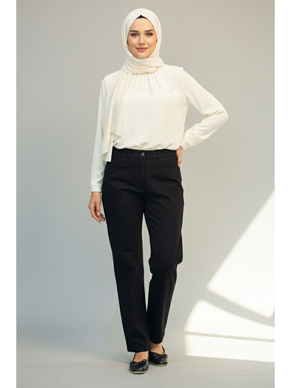 Kadın Düz Kesim Jean Pantolon 02 Siyah-3