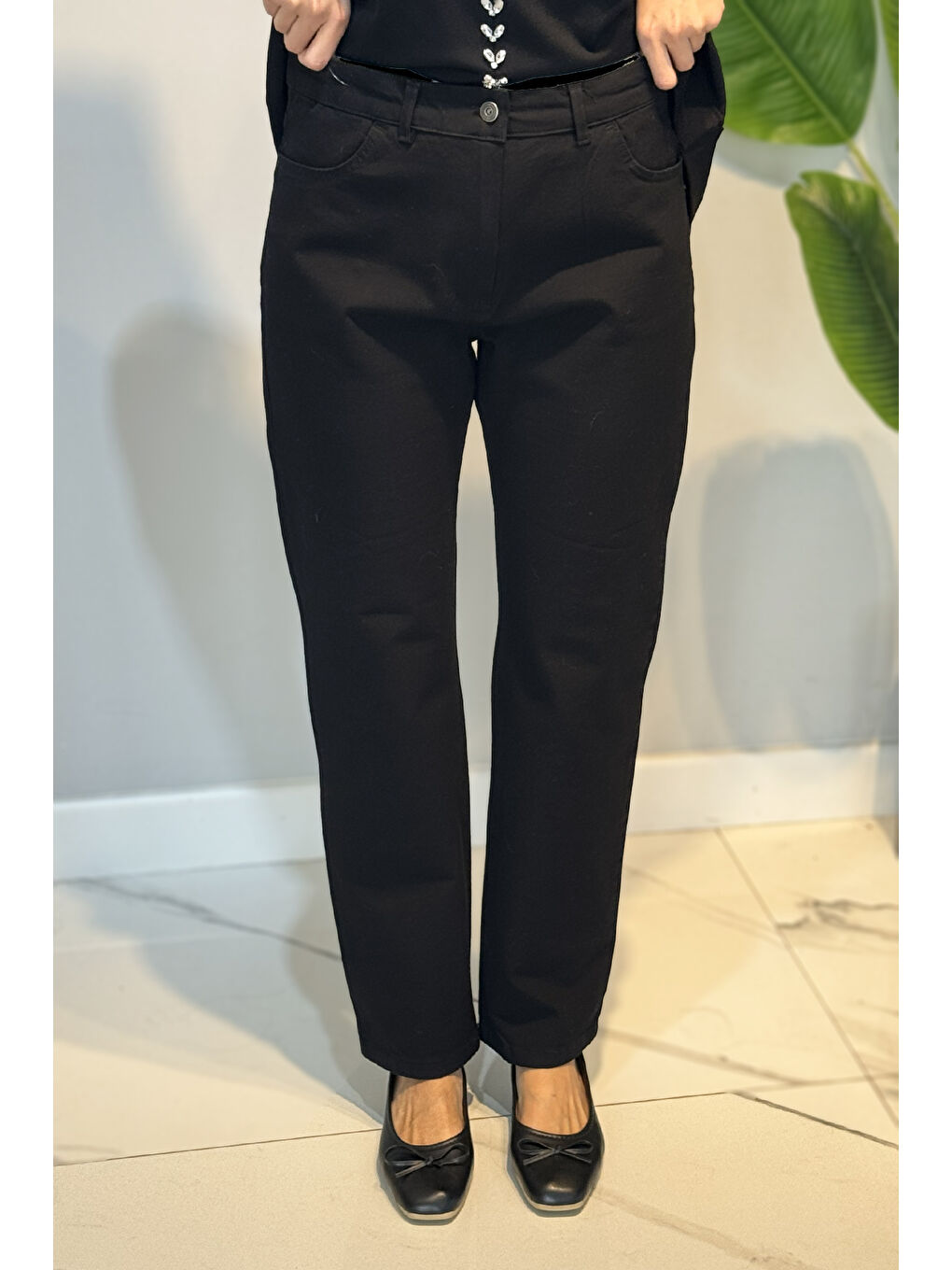 Kadın Düz Kesim Jean Pantolon 02 Siyah-4