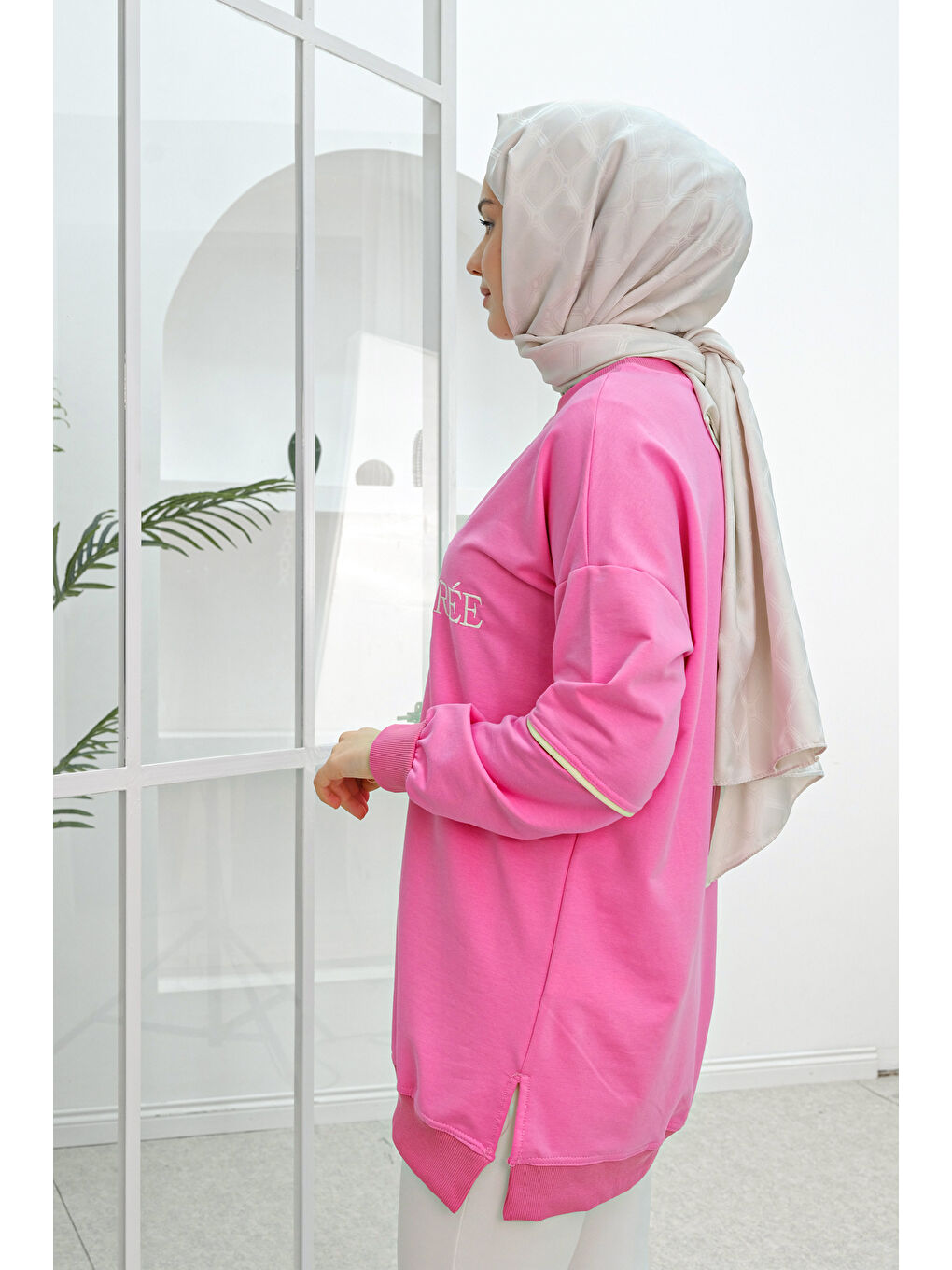 Locco Moda Paris Nakışlı Tunik Pembe - 1