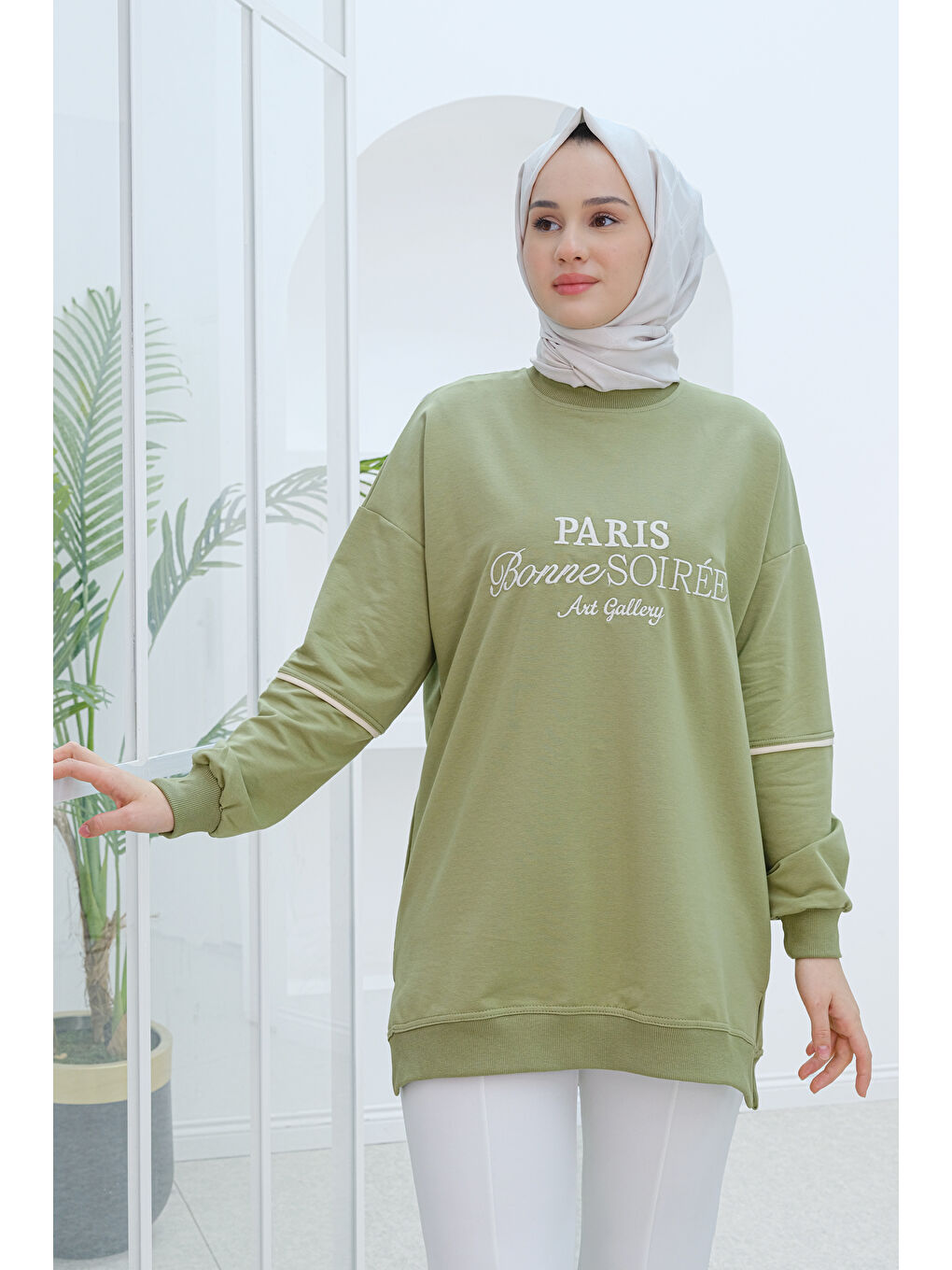 Locco Moda Paris Nakışlı Tunik Yeşil - 2