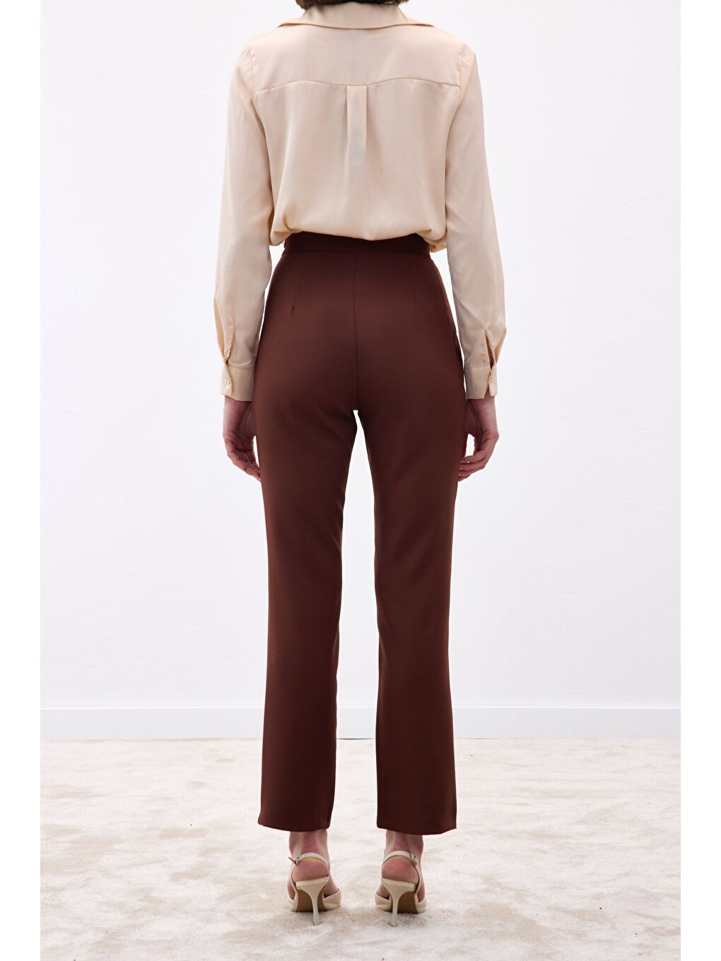 Kahverengi Aksesuar Detaylı Pantolon - Kahve-6