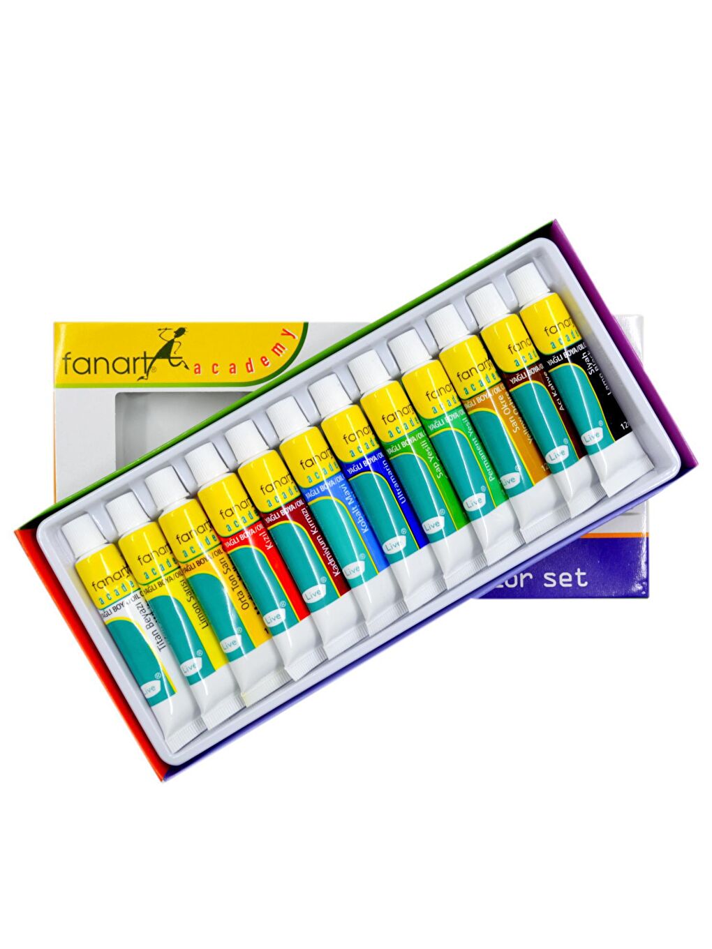 Yağlı Boya Seti 12x12 ml 7 Adet Fırça Seti ve Tuval-2