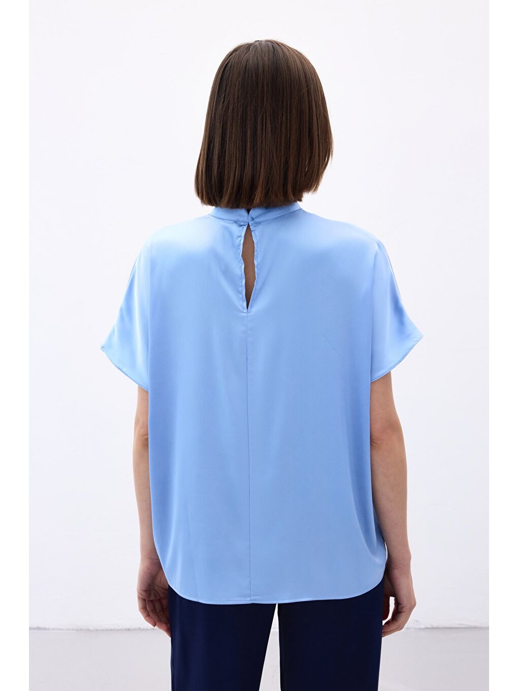 Yarasa Kol Salaş Bluz - Bebe Mavi-7