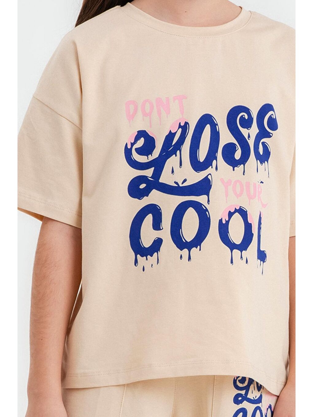 Bej Dont Lose Your Cool Baskı 5-9 Yaş Takım - 2423-4-2
